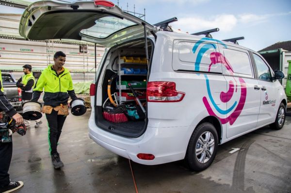Kinetic Electrical technician and branded vehicle following announcement joining Level in New Zealand