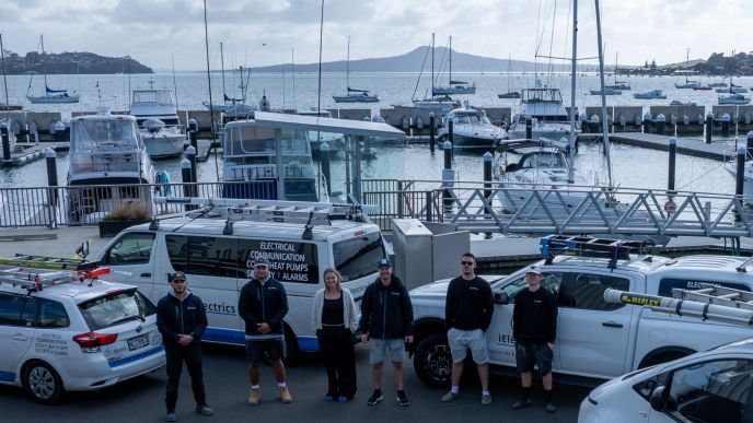 Level Electrical East Tamaki team with branded vehicles