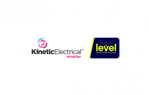 kinetic electrical partnered with level group new zealand logo