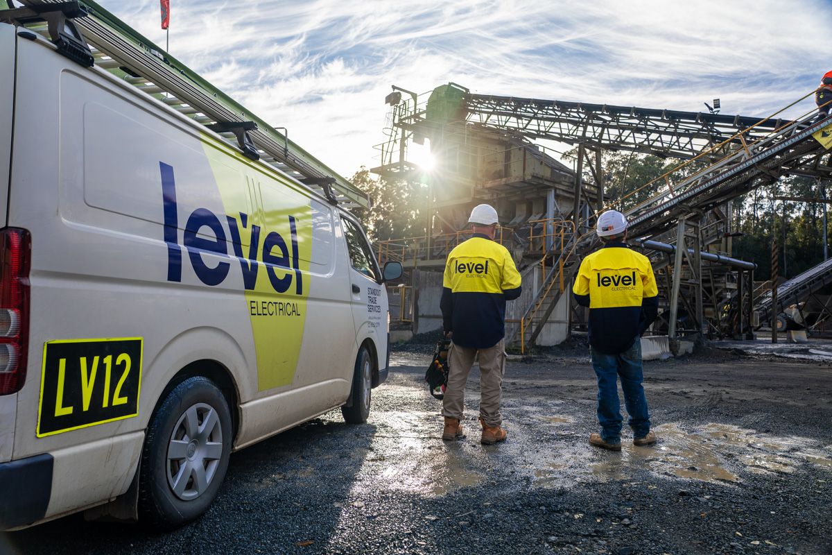 Level Electrical team and branded van on-site, representing the Level Group alliance of locally owned plumbing and electrical businesses across Australia and New Zealand.